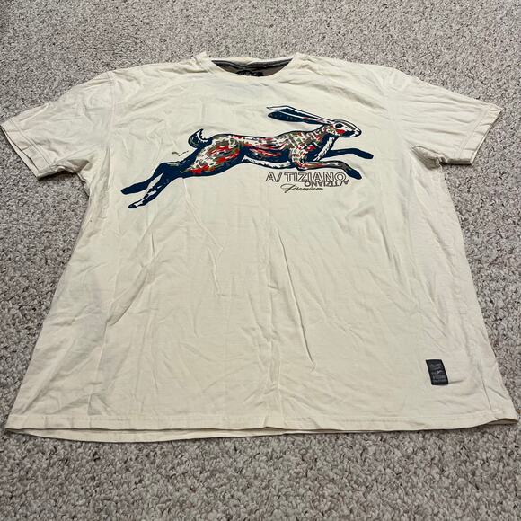 A Tiziano Short Sleeve Graphic Tee Sz 4X Men's Basic Premium Cream - Picture 1 of 6